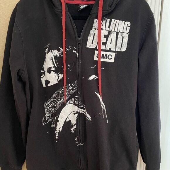 AMC The Walking Dead Daryl Dixon Vintage Side Zip Up Hooded Sweatshirt L - Picture 9 of 12